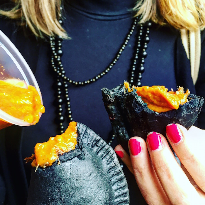 Back to black. Chila's empanadas al carbon.