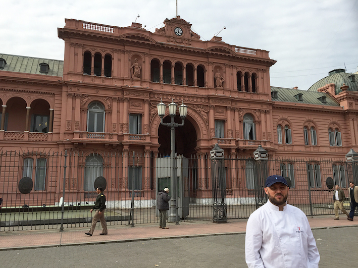 Dante Liporace at Argentina's Pink House.